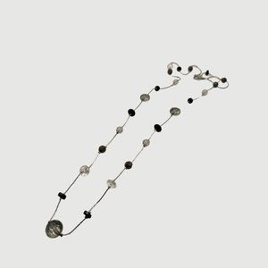 Charming Charlie Black and Clear  Beaded 36 inch Fashion Necklace